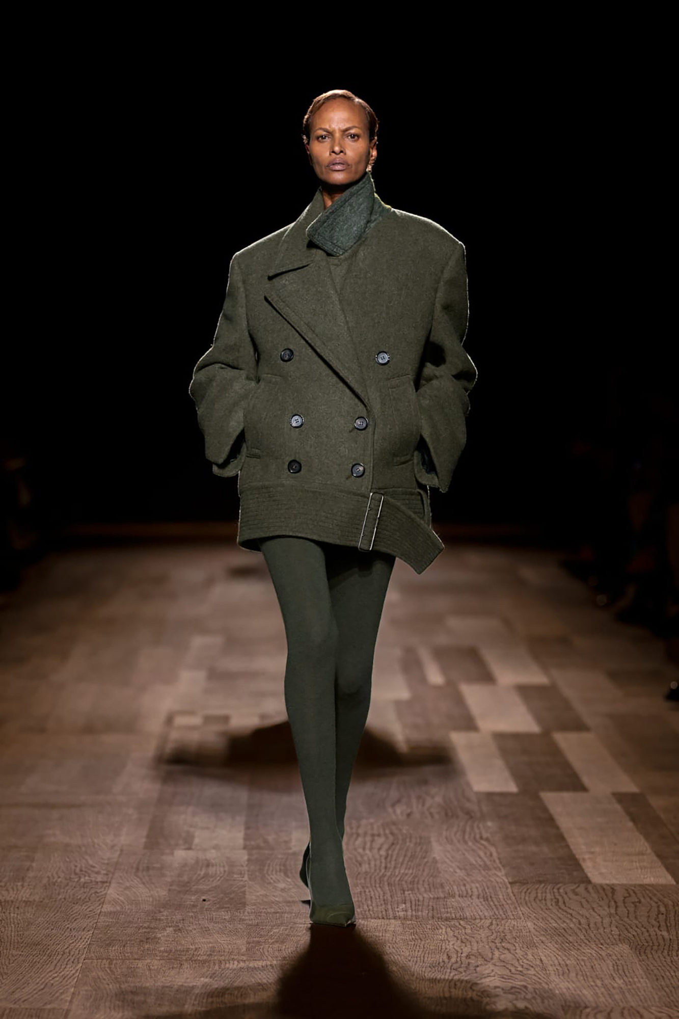 コート SALVATORE FERRAGAMO Olive Green Wool Blend Coat Ferragamo Olive Green Wool Blend Coat | italist